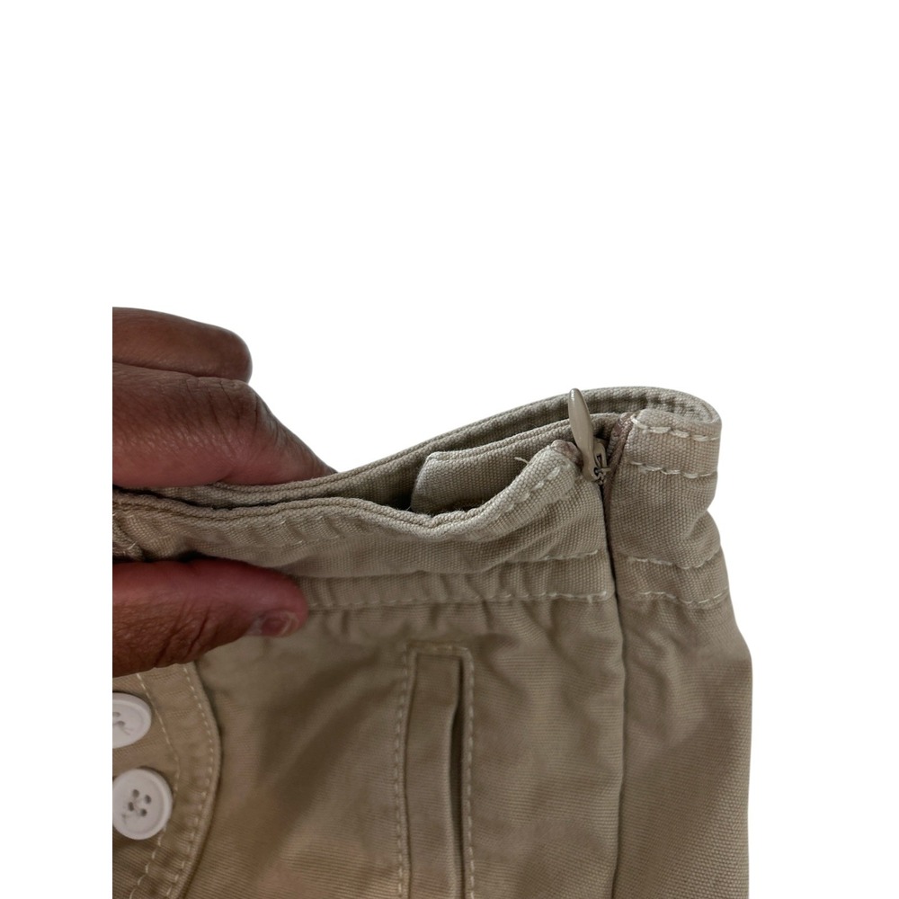 Talbots Khaki Sailor Crop Pants Wide Leg Chino Button Front Size 14 - Picture 4 of 9
